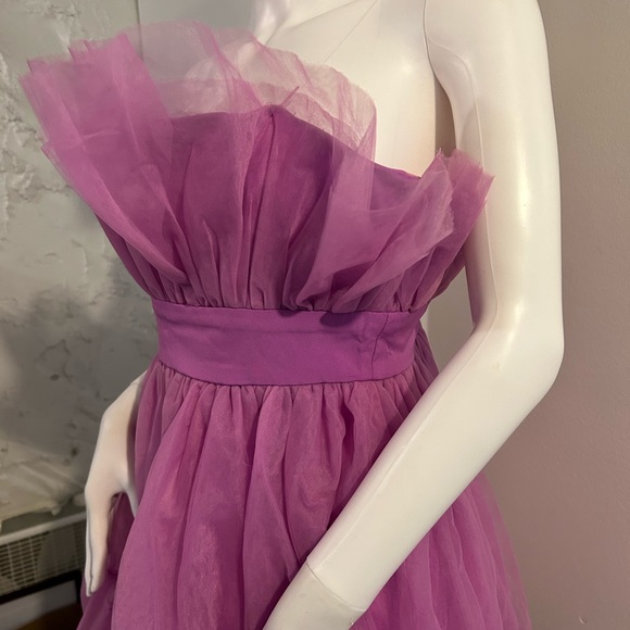 Lavender NWOT Strapless Tulle Mini Dress - size M - Picture 5 of 10